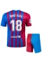 Jordi Alba FC Barcelona Home Kids Kit 2021-22