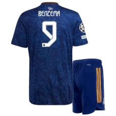 Karim Benzema Real Madrid Away Kids Kit 2021-22