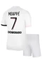 Kylian Mbappe Paris Saint-Germain Away Kids Kit 2021-22